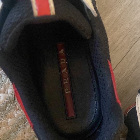 PRADA America's Cup White Leather and Nylon Mesh Sneakers Prada Size 9 1/2 - Picture 6 of 8